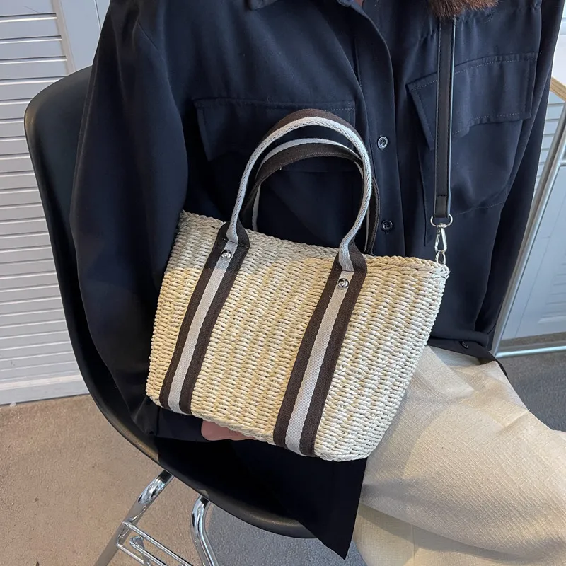 Women Bags Large - Summer straw tote bag hand-woven large