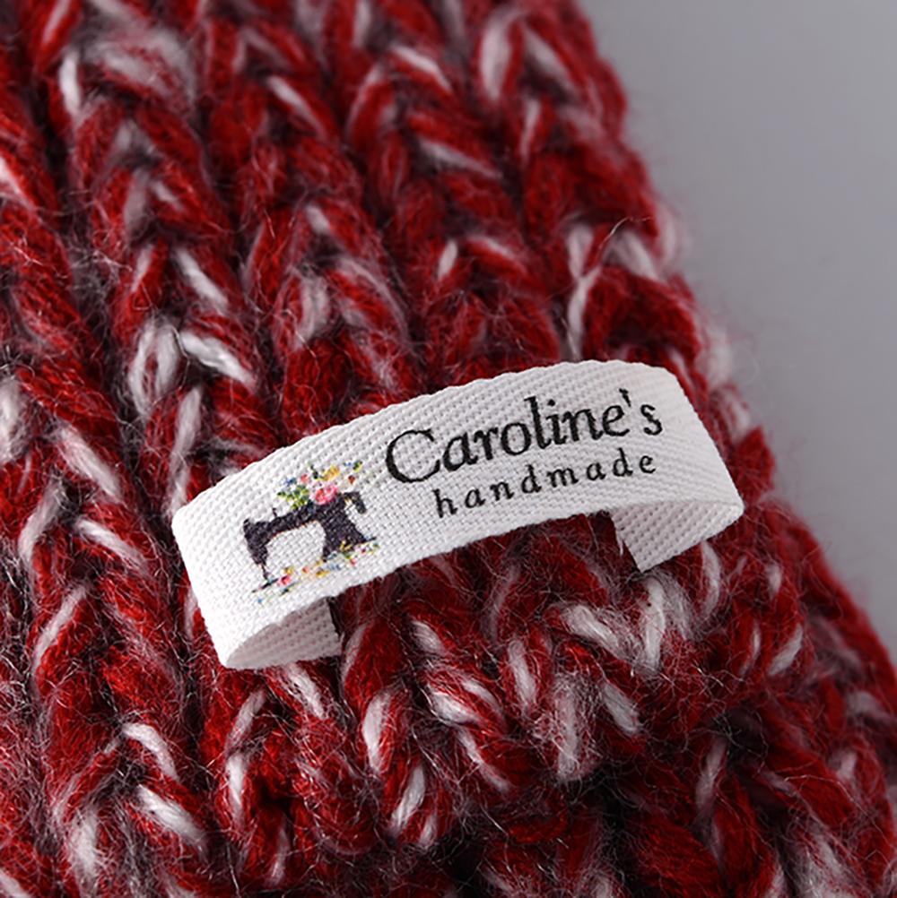 Crochet Market Bag - Custom Cotton Twill Label 0.47