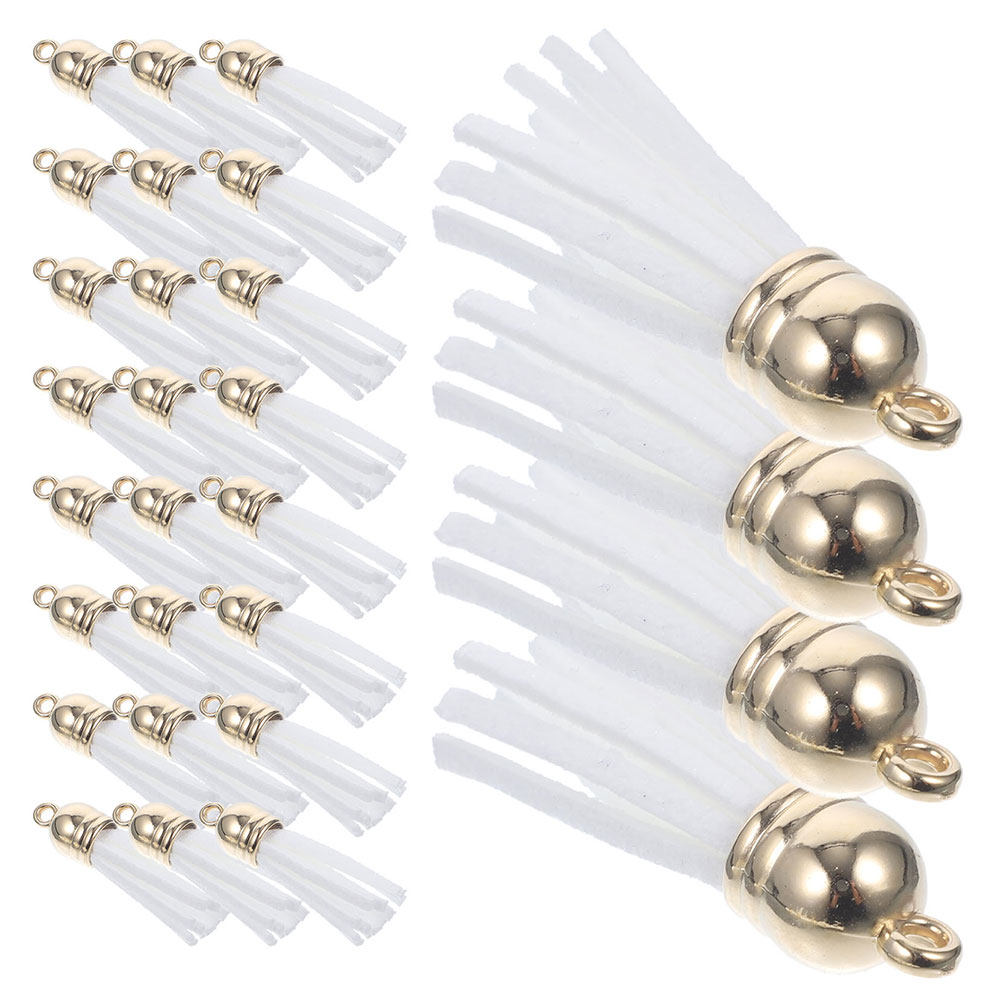 Women Bags And Purses - 50Pcs White Fake Tassels Charm for