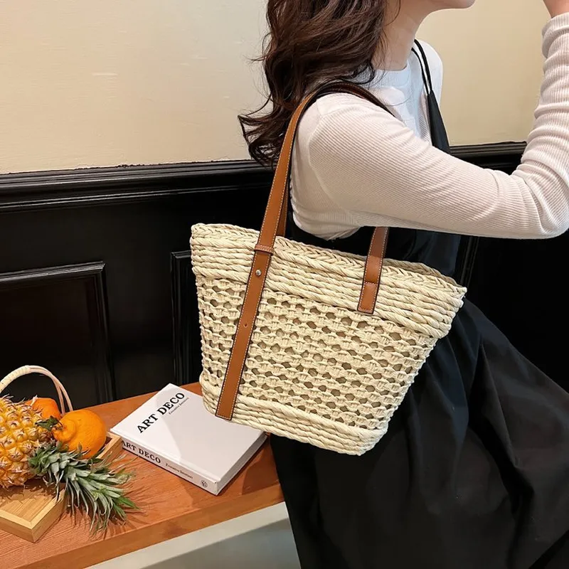 Women Bags Large - Large capacity seaside vacation beach tote