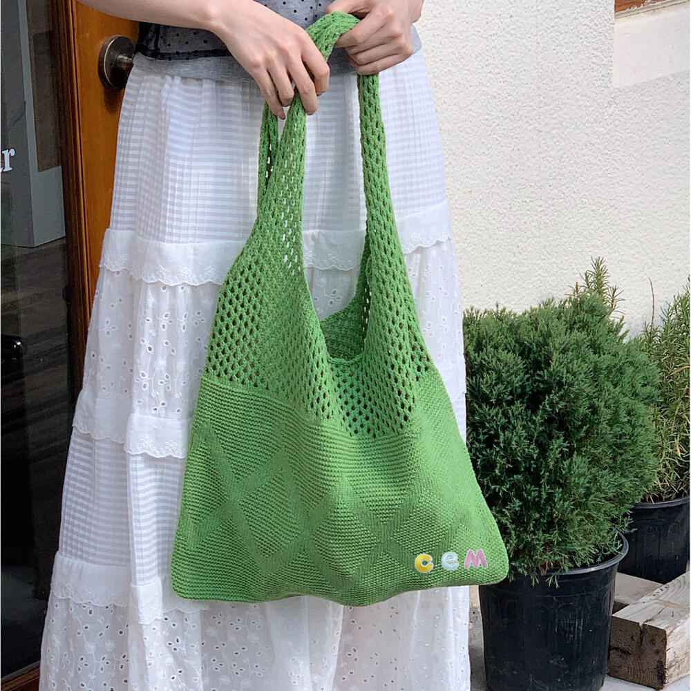 Custom Colorful Alphabet Patch - Crochet Market Bag review and price