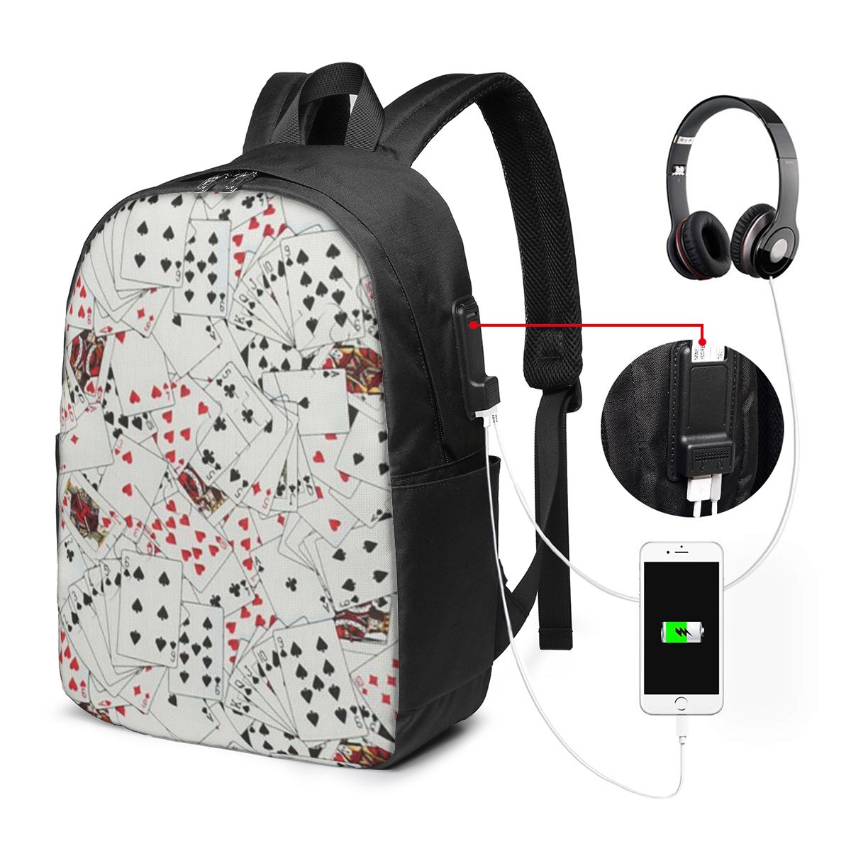 Playing Cards Poker Print Back - Women Bags For Travel review and price