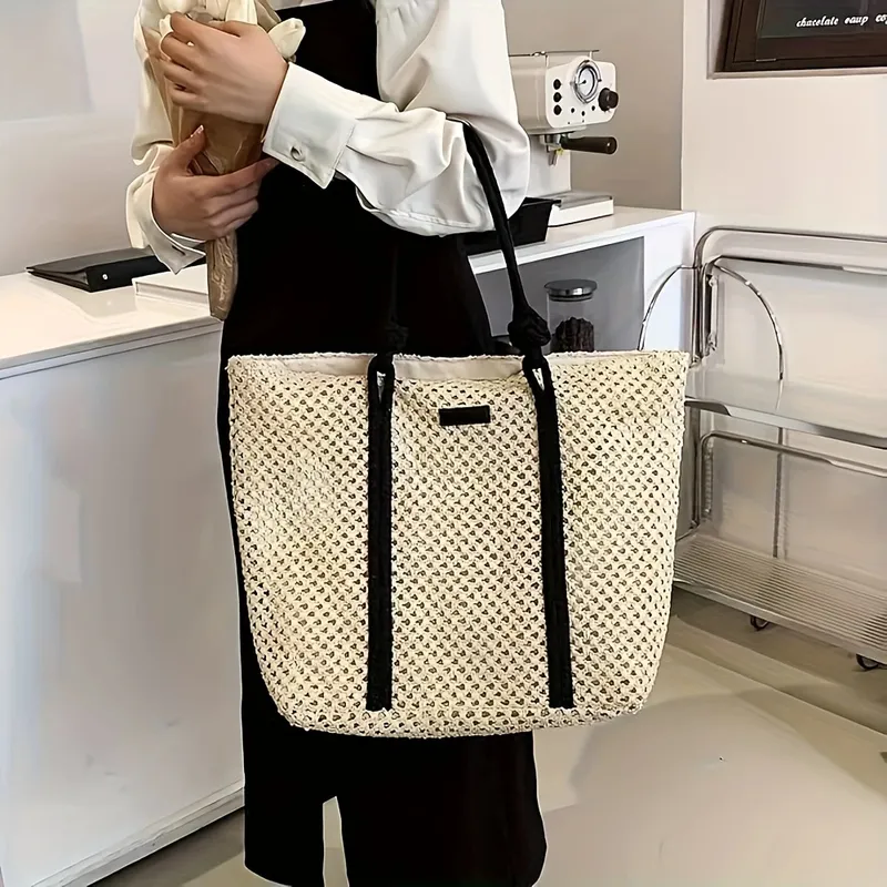 Hollow Straw Woven Tote Bag fo - Women Bags Large review and price