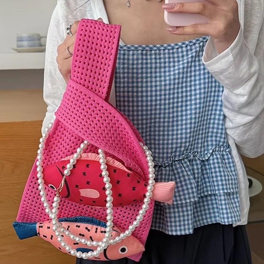 Large Capacity Fish Knitted Ha - Crochet Market Bag review and price