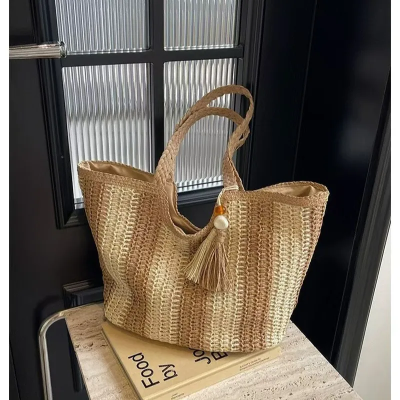 Striped woven straw tote bag f - Women Bags Large review and price