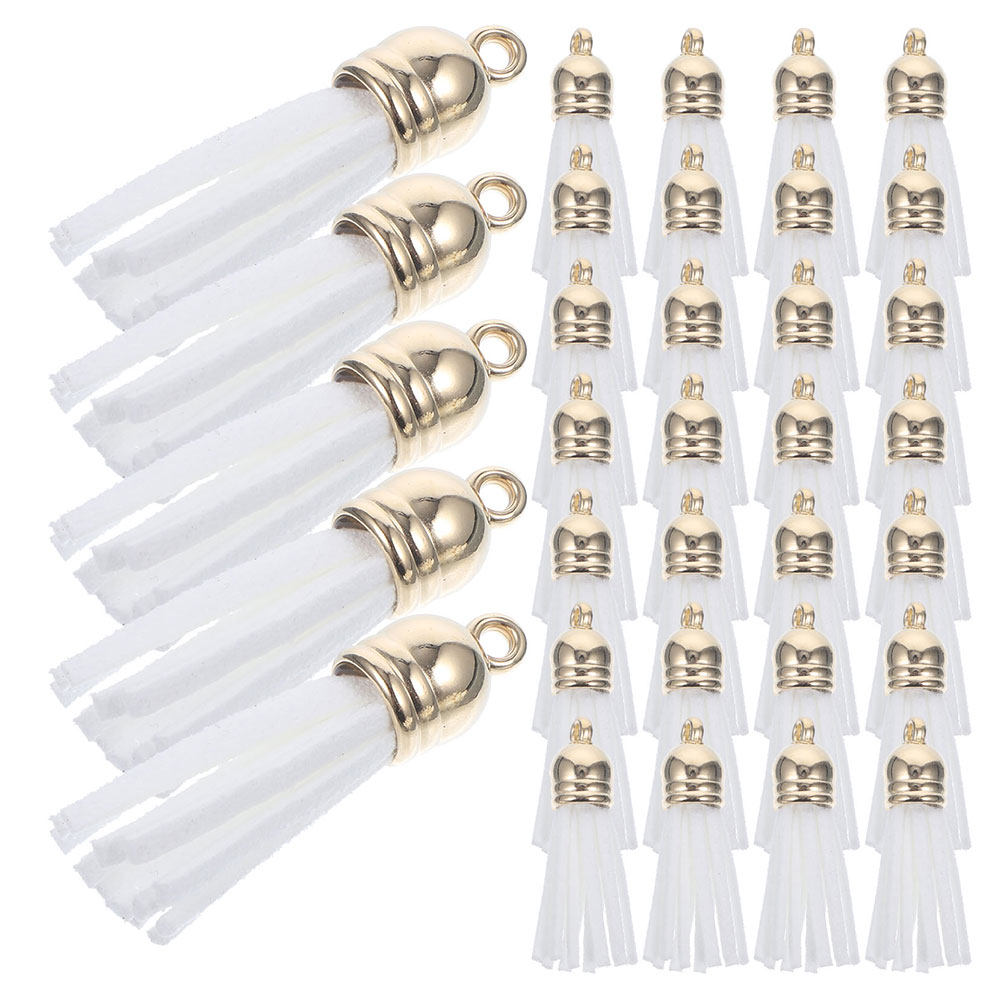 50Pcs White Fake Tassels Charm - Women Bags And Purses review and price