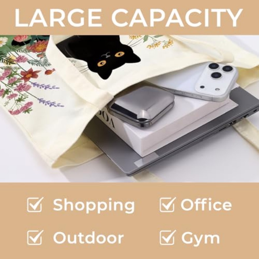 Cute Aesthetic Canvas Tote Bag - Women Bags For Work review and price