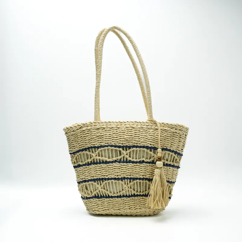 Hollow-Shoulder Straw Tote Bag - Women Bags Large review and price