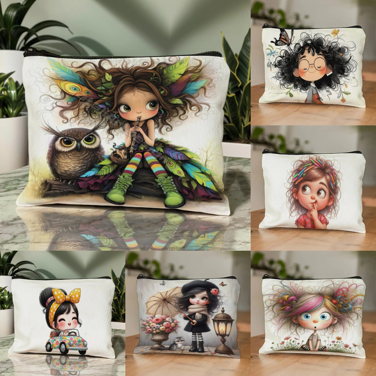 Cartoon Girl Makeup Bag Zipper - Women Bags And Purses review and price