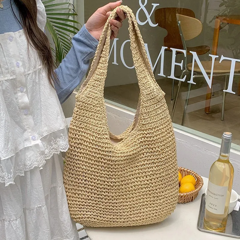 High-end hand-woven straw tote - Women Bags Large review and price