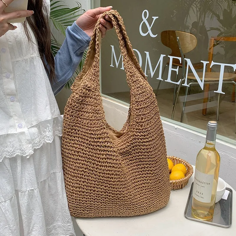 High-end hand-woven straw tote - Women Bags Large review and price
