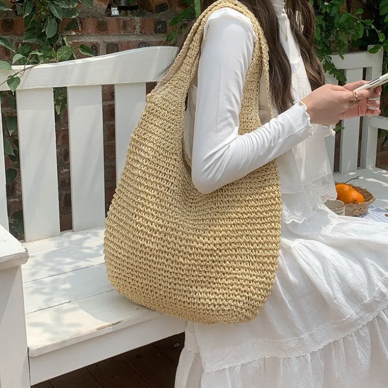 High-end hand-woven straw tote - Women Bags Large review and price