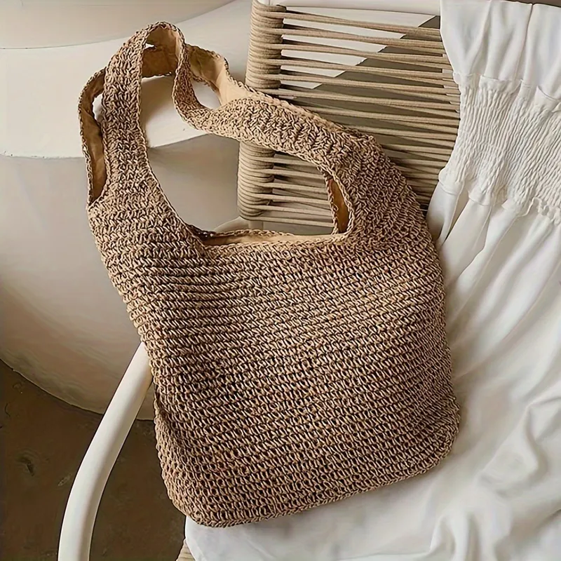 High-end hand-woven straw tote - Women Bags Large review and price
