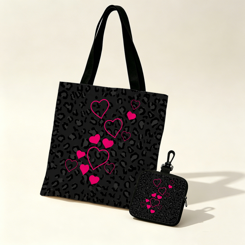 Black Leopard Print Pink Heart - Women Bags For Gift review and price