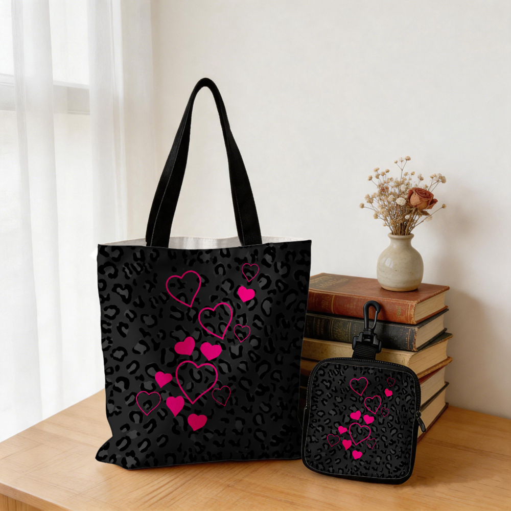 Black Leopard Print Pink Heart - Women Bags For Gift review and price