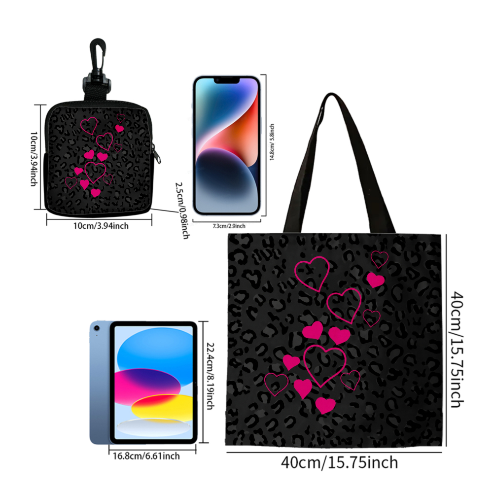 Black Leopard Print Pink Heart - Women Bags For Gift review and price