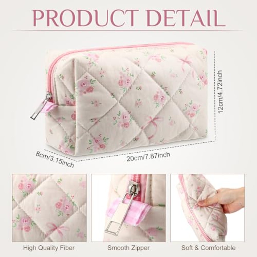 10 Pcs Quilted Makeup Bag Bulk - Women Bags For Gift review and price